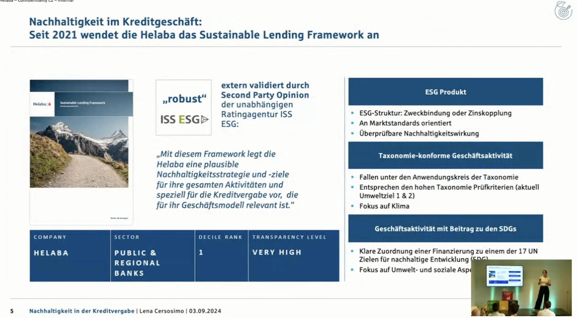 Nachhaltigkeit im Kreditgeschäft Helaba