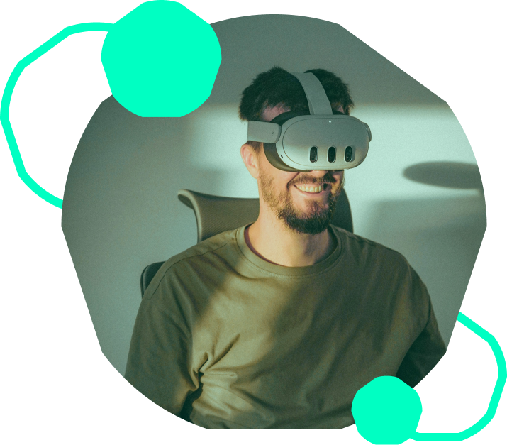 Man with VR-glasses