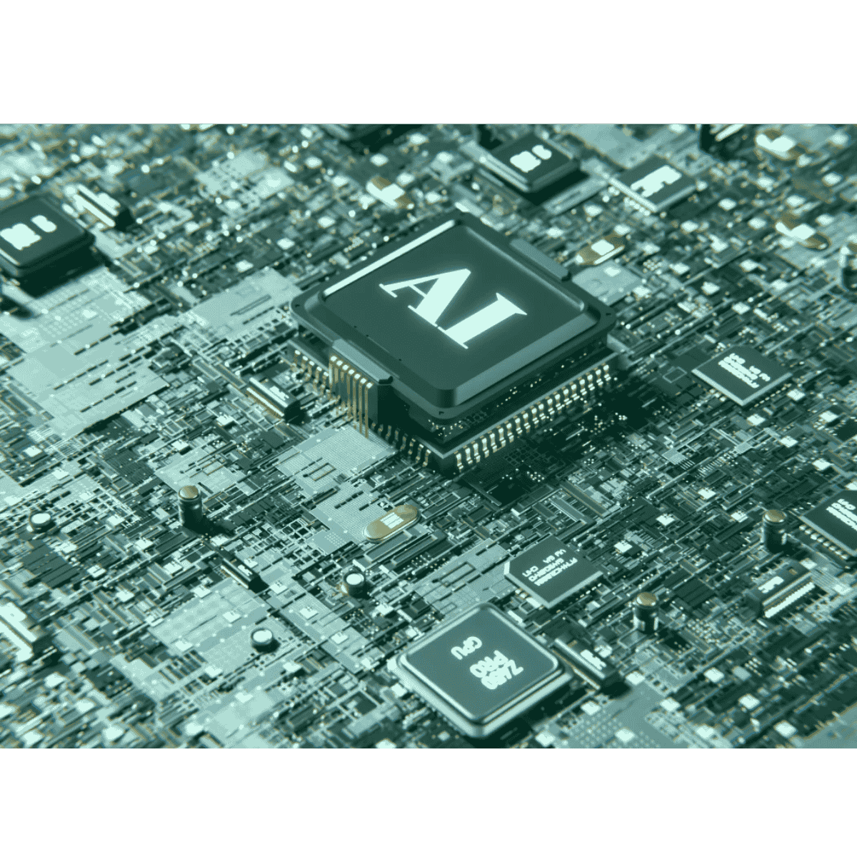 Titelbild AI mit einem Chip