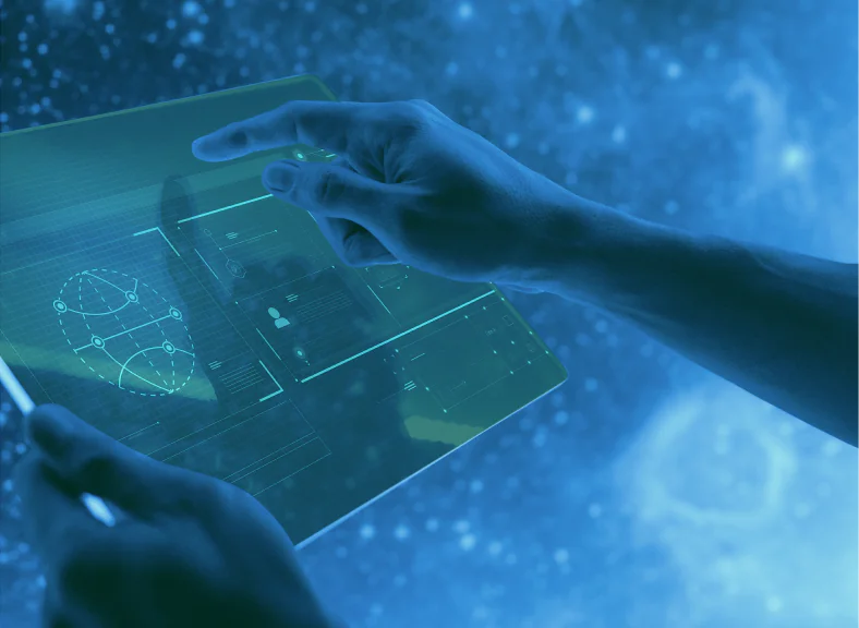 Tablet with hands