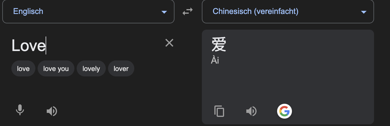 AI chinesisch Liebe