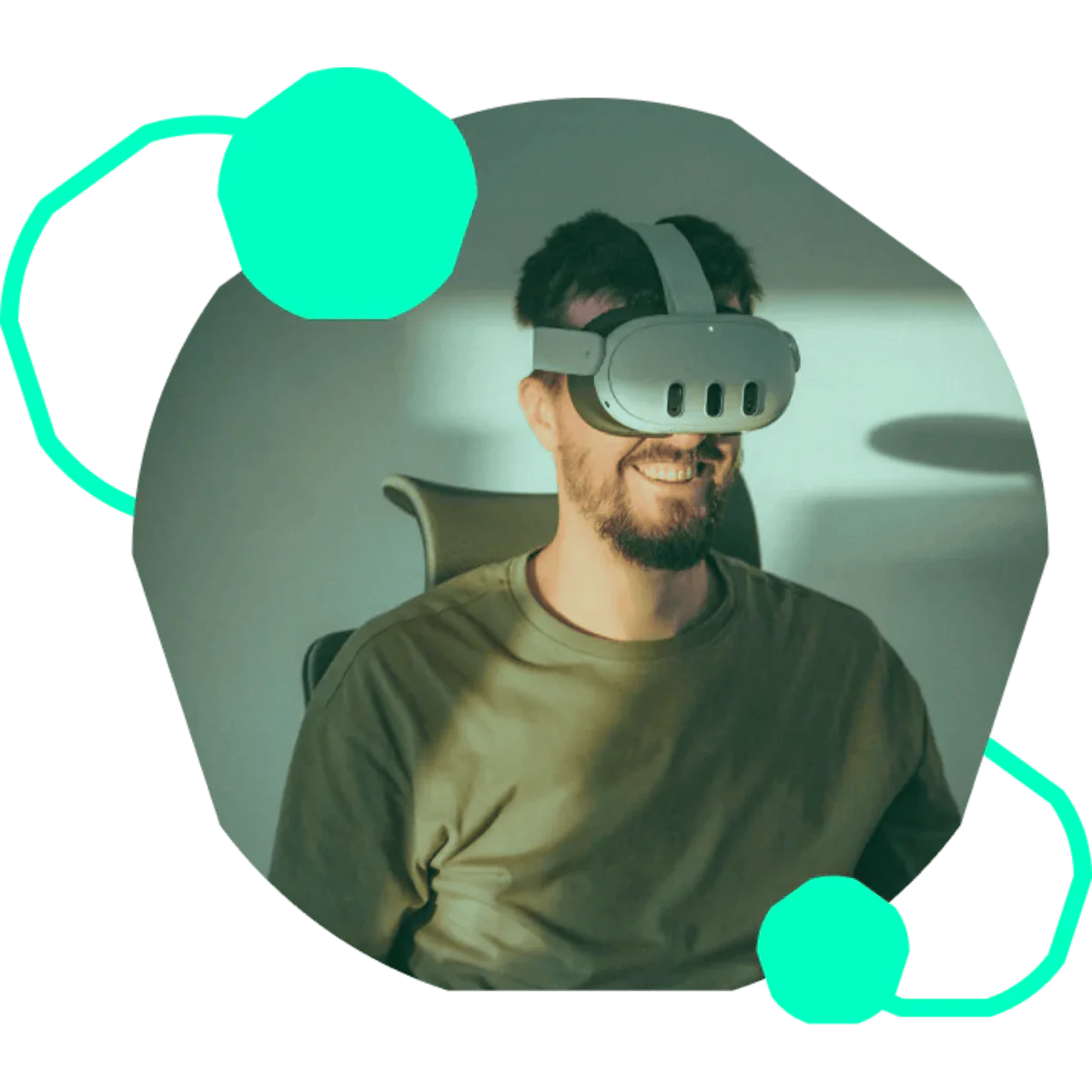Man with VR-glasses