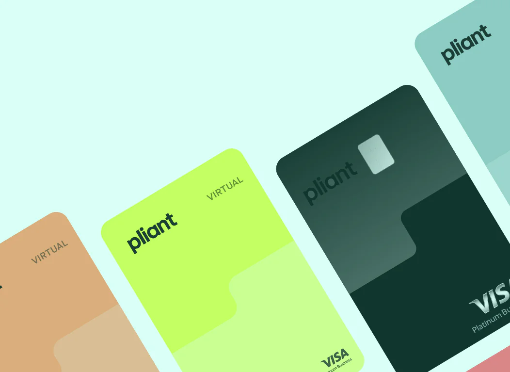 Several Pliant credit cards in different colors