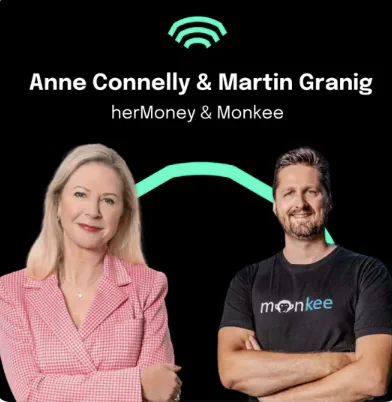 Female Finance von Sarah mit Anne Connelly (herMoney) und Martin Granig (Monkee).